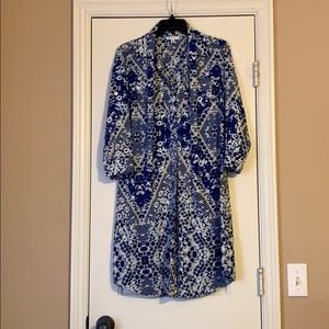 CAbi button-down, dress with tie belt. Size S.